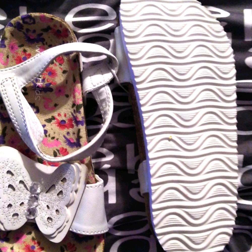 White Velcro butterfly sandles